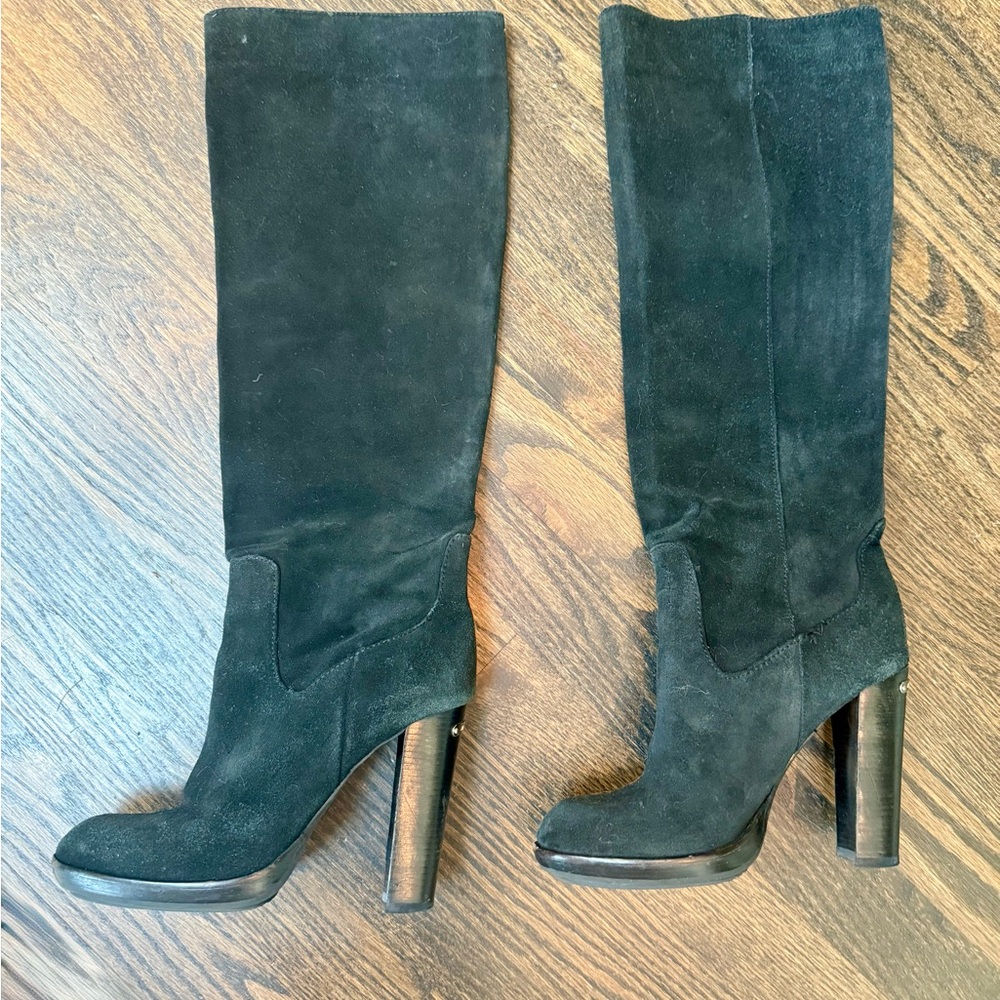 Michale Kors Black Suede Knee-High Boots